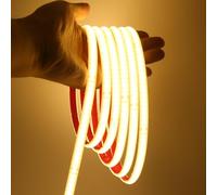 XUNATA Ruban LED COB, 230V Silicone Etanche IP65 Bande LED Haute Densité 240 LEDs/m Lumineuse LED Flex, Découpable tous les 10cm, pour Escalier, Chambre, Noël, Fête, etc (Blanc Chaud, 2M)