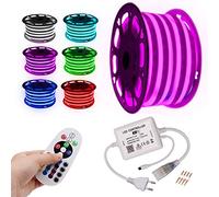 XUNATA WiFi RGB 220V Neon LED Ruban, Wifi Bandes LED Contrôlées par Téléphone Intelligent Sans Fil, Étanches IP65, Contrôlable par APP, pour la Maison, la Cuisine, la Décoration (5M)