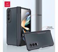 Xundd Étui Pliable Pour Samsung Galaxy Z Fold 3 4 5 6 Fold 7 Airbag Coque Antichoc Verre Et Pc Et Tpu Housse De Protection Z 4.Black Stripe Clear.1 Piece Case