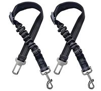 Xundefeng 2X Chien Harnais De Voiture Ceinture De Sécurité Anti Choc Animal De Compagnie Chat Bungee Ajustable Conduire Agrafe Sécurité Sièges Ceintures Noir