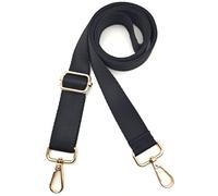 Xundefeng Bandoulière pour Sac à Main, Appareil Photo, Sac de Voyage, Messager, Ordinateur Portable, Largeur de 2,5 cm, Longueur de 140 cm, Ceinture Noire de Rechange Réglable, Boucle Dorée