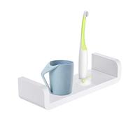 XunHe Plastique Wall Mount Étagères de Salle de Bain, Support de Rangement Mural Auto Adhésif sans Perçage, Étanche Ventouse Étagères Murales Flottante en Forme de U Fournitures de Douche (Moyen)