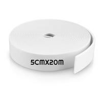 Xuniea 2 Auto Adhésif pour Enduit de Ragréage Bande de Joint de Dilatation pour Isolation Périphérique Blanche pour Chape autocollante Cloison Chauffage par le Sol(5 cm x 10 m)