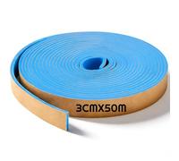 Xuniea Auto Adhésif pour Enduit de Ragréage Bande de Joint de Dilatation pour Isolation Périphérique pour Chape autocollante Cloison Chauffage par le Sol(3 cm x 50 m,Bleu)