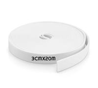 Xuniea Auto Adhésif pour Enduit de Ragréage Bande de Joint de Dilatation pour Isolation Périphérique pour Chape autocollante Cloison Chauffage par le Sol(3 cm x 20 m,Blanc)