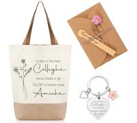 Xuniea Cadeaux pour Collègues Incluant Sac en Jute Porte-Clés Cartes de Vœux et Enveloppes Fleurs Séchées Réveillon Noël Anniversaire Cadeau Remerciement Carte de Départ à la Retraite pour Femmes
