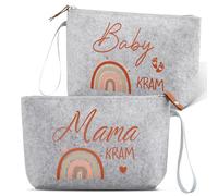 Xuniea Cadeaux pour Futures Mamans Femmes Enceintes Trousse à Maquillage en Feutre Cadeaux de Naissance Sac en Feutre pour Maman Cadeau de Grossesse pour Nouvelle Maman (Arc-en-Ciel)