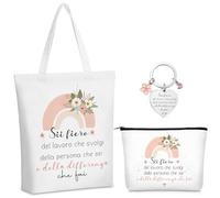 Xuniea Coffret Cadeau pour Les Femmes Collègues Trousse à Maquillage Porte-Clés Sac en Toile