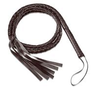 Xuniea Cravache en Cuir 6,5 Pieds Cravache de Cow-Boy Occidental Cravache de Taureau Cravache de Style Cow-Boy Cravache de Taureau en Cuir avec Noyau en Mousse pour Accessoires Fête(Marron)