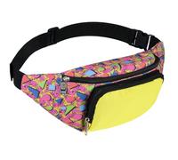 Xuniea Sac Banane rétro des années 80 avec 2 Poches pour Costume des années 90 pour Homme et Femme - pour Vacances, Festival, fête d'halloween à thème des années 80, Couleur élégante, Taille Unique