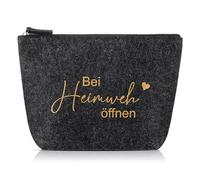 Xuniea Trousse Cosmétique Cadeau Contre Le Mal du Pays bei Heimweh Öffnen Sac Cadeau d'Adieu comme Idée Cadeau pour Déménager pour Un Semestre à l'Étranger ou comme Souvenir Pair(Feutre,Gris Foncé)