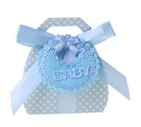 Xuniu 12 Pièces Boîtes De Bonbons avec Ruban pour Bébé Douche Baptême Partie Faveur Cadeau DIY Bleu