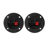 Xuniu 2 Pièces Terminal Rond Coupe Connecteur Pièces Express Spring Clip Double Reliure Post Vis Fil Or De Voiture Subwoofer Haut-Parleur Boîte Noir