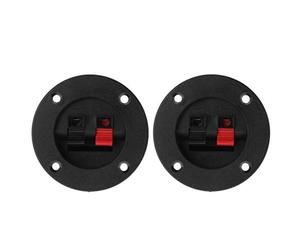 Xuniu 2 Pièces Terminal Rond Coupe Connecteur Pièces Express Spring Clip Double Reliure Post Vis Fil Or De Voiture Subwoofer Haut-Parleur Boîte Noir