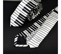 Xuniu Cravate Cravate de Clavier de Piano pour Hommes Cravate Classique Mince Musique Maigre Cravate Noire et Blanche