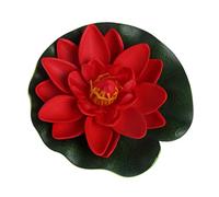 Xuniu Fleurs artificielles flottantes, lotus, nénuphars, parfaites pour décorer un jardin, un aquarium, un bassin, EVA, Red, 10 cm