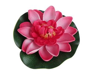 Xuniu Fleurs artificielles flottantes, lotus, nénuphars, parfaites pour décorer un jardin, un aquarium, un bassin, EVA, Peach Red, 10 cm