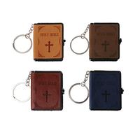 Xuniu Porte-clés Livre De La Sainte Bible en Cuir Porte-clés pour Cadeaux Papa Mari Petit Ami # 1