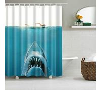 Xuniu Rideaux De Douche avec 12 Crochets, Requin Imperméable sous l'eau Jaws Salle De Bains Rideau De Douche De Bain Décor 180x180cm