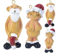 XUNIVERS 4pcs Décorations de Noël,Père Noël Coquin,décorations de Noël,Cadeau de Père Noël Secret,décoration de Noël,fête Cadeaux,décoration de fête de Noël drôle