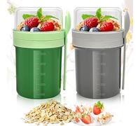 XUNIVERS Tasse à Yaourt Coupe de Yaourt Tasse de Céréales avec Couvercle et Cuillère Boîte Anti-Fuite Müsli Cup to Go 550ml+250ml