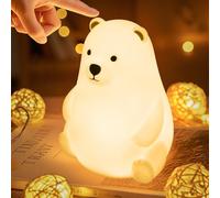 XUNIVERS Veilleuse Enfant Rechargeable Veilleuse Bébé Lampe, 3 Intensités Réglables LED Veilleuse Filles, Silicone Lampe de Chevet Tactile pour Enfants Adulte Chambre Décoration Nouveau-né