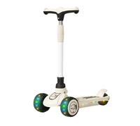 XUNJIE for Kids Scooter, Ages 3-12 Years Old Boys Girls, with Flashing LED Lights, 3 Levels Height Adjustable Scooter, Foldable (Black,B)