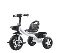 XUNJIE for Kids Tricycle, for 10 Month to 6 Year Old, 3 Wheel Pram, Reclining Backrest, Lightweight, Stylish & Practical (Luxury White)