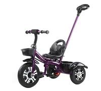 XUNJIE for Kids Tricycle, for 10 Month to 6 Year Old, 3 Wheel Pram, Reclining Backrest, Lightweight, Stylish & Practical (Purple)