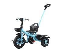 XUNJIE for Kids Tricycle, for 10 Month to 6 Year Old, 3 Wheel Pram, Reclining Backrest, Lightweight, Stylish & Practical (Blue)
