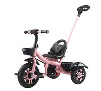 XUNJIE for Kids Tricycle, for 10 Month to 6 Year Old, 3 Wheel Pram, Reclining Backrest, Lightweight, Stylish & Practical (Pink)