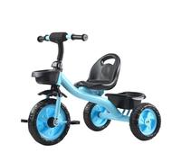 XUNJIE for Kids Tricycle, for 10 Month to 6 Year Old, 3 Wheel Pram, Reclining Backrest, Lightweight, Stylish & Practical (Classic Blue)