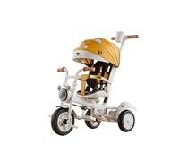 XUNJIE for Kids Tricycle, Robust All Terrain Pushchair, 3 Wheel Pram, Reclining Backrest, Lightweight, Stylish & Practical (White Angel)