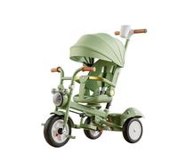 XUNJIE for Kids Tricycle, Robust All Terrain Pushchair, 3 Wheel Pram, Reclining Backrest, Lightweight, Stylish & Practical (Roman Green)