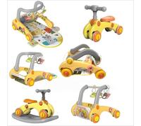 XUNJIE Pour Trotteur, Adapté Aux Bébés De 0 À 3 Ans, Jeu D'activité Amovible 7 En 1, Évolue Avec L'enfant, Du Tableau D'activité Au Trotteur, Avec Des Couleurs Amusantes (Girafe)