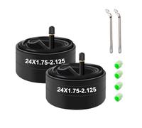 XUNNIU Chambre à air 24 Pouces, 24" x 1,75-2,125 avec 32mm Valve Schrader, Chambres à air pour Pneus de Vélo compatibles avec 24x1,75/1,85/1,90/1,95/2,0/2,10/2,125 pour vélo de Route/VTT (2pcs)