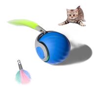 XUNNIU Nouvelle Balle Interactive Chat/Chien, Jouet Chat avec Queue Duveteuse, Balle Chien Smart Roulante360°,Speedy Tail,Balle Qui Roule Toute Seule -Bleu mer