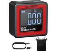 XUNTOP 4×90°Inclinomètre Numérique Compact - Mini Niveau Électronique Magnétique Écran VA Précision 0,05° - Outil de Mesure d’Angle pour Menuiserie Métal HVAC Bricolage