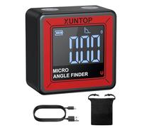XUNTOP 4×90°Inclinomètre Numérique Compact - Mini Niveau Électronique Magnétique Écran VA Précision 0,05° - Outil de Mesure d’Angle pour Menuiserie Métal HVAC Bricolage