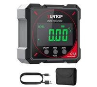 XUNTOP 4 * 90° Inclinomètre Numérique Rechargeable avec Écran LCD IP54 Mesureur d'Angle Digital avec 4 Faces Magnétiques Niveau à Bulle
