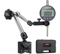 XUNTOP Comparateur Digital 0-25.4 mm avec Base Magnétique 60 kg Indicateur Numérique Haute Précision 0,01 mm Zéro Automatique Conversion mm/pouce Support Articulé pour CNC Tour Fraiseuse
