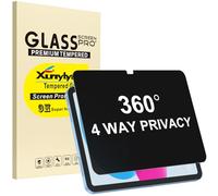 XunyLyee 360° Privacy 4 Voies Anti-Espion Verre Trempé pour iPad (A16) 11ème Génération 11 Pouces /10ème Génération 10.9 Pouces (2025/2022), 9H Dureté Film en Protection Écran