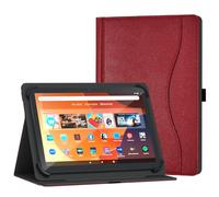 XunyLyee Universal 10 10.1" Tablette Coque pour Android 16 15 Tablette 11 Pouces Housse, Support de Visionnage Multi-Angles avec Poche pour Tablette 9.6-11 Pouces, Rouge