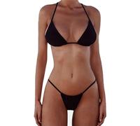 XUNYU Bikini Set Bandage Solid Brazilian Swimwear Two Pieces Swimsuit Padded Thong Bathing Suits