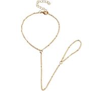 Xunzhi Bracelet en chaîne de main, bracelet élégant, chaîne de main, bague de main délicate, accessoire de mode polyvalent, bijoux à main C/hain, B/r connecté avec R/ing, bijoux tendance, taille