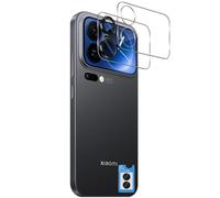 Xunzii 2 Pièces Arrière Verre Trempé pour Xiaomi 17 Pro Max avec 1 Pièces Caméra Arrière Protecteur [Noir], Dureté 9H Anti Rayures Protection écran, Ultra HD Sans Bulles Film Vitre Trempé