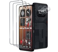 Xunzii 3 Pièces Verre Trempé pour Nothing Phone 3A avec 3 Pièces Caméra Arrière Protecteur, Dureté 9H Film Protection écran en sans Bulles, Ultra HD Film Vitre Trempé