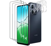 Xunzii 3 Pièces Verre Trempé pour OPPO A5X 4G/5G avec 3 Pièces Caméra Arrière Protecteur, Dureté 9H Film Protection écran en sans Bulles, Ultra HD Film Vitre Trempé