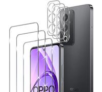 Xunzii 3 Pièces Verre Trempé pour OPPO A80 5G avec 3 Pièces Caméra Arrière Protecteur, Dureté 9H Film Protection écran en sans Bulles, Ultra HD Film Vitre Trempé
