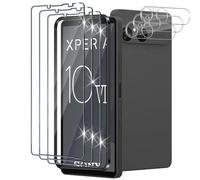 Xunzii 3 Pièces Verre Trempé pour Sony Xperia 10 VII avec 3 Pièces Caméra Arrière Protecteur, Outil d'Installation Facile, Dureté 9H Film Protection écran en Sans Bulles, Ultra HD Vitre Trempé